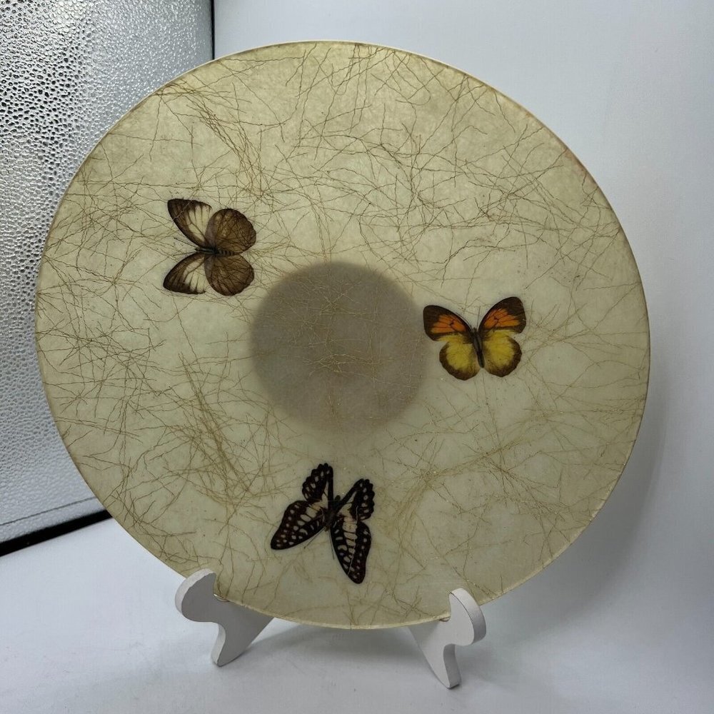 Vintage Fiberglass Butterfly Chip And Dip Serving Plate Kimball Vesta? 1960